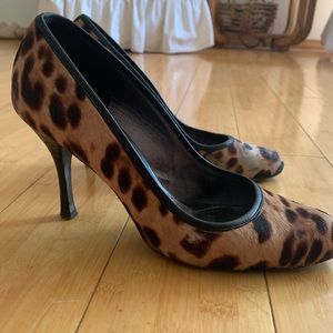 Dolce & Gabbana Cheetah Calf Hair Heels